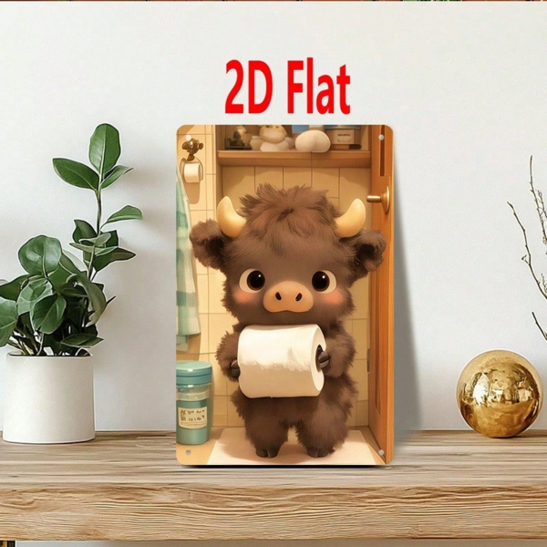 CIFbuy 有趣 | 圆形铁质金属标牌，当心狗狗！这只猫也挺可疑的 8X8英寸 2D 平面印刷装饰标牌 1个，防水（TikTok, temu 自提物流）-7