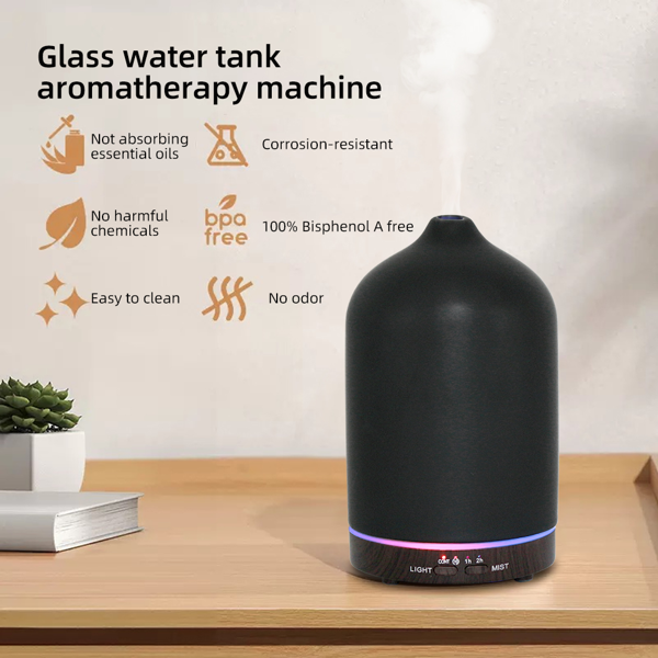 200ml Aromatherapy Humidifier with 7 Color LED Lights, 3 Essential Oils, Timer & Auto Shut-Off for Bedroom, Yoga, Office-5