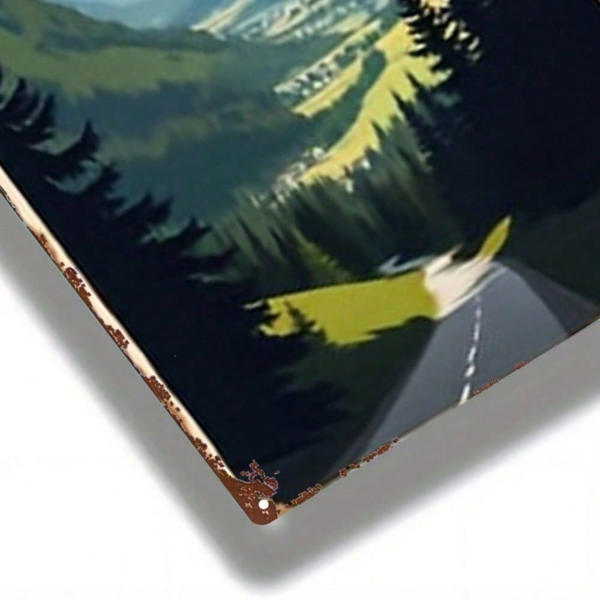 CIFbuy 1件 2D 平面金属标牌 奥地利皮茨山谷风景画 方形铁质墙饰 8x12英寸 适用于家庭、酒吧、车库、俱乐部、餐厅等C（TikTok, temu 自提物流）-5