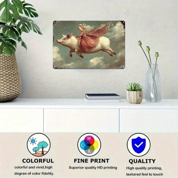 CIFbuy 是的，你行！2D平面金属标牌，8x12英寸复古做旧锻铁墙饰，励志鼓舞人心的悬挂装饰品（TikTok, temu 自提物流）-5