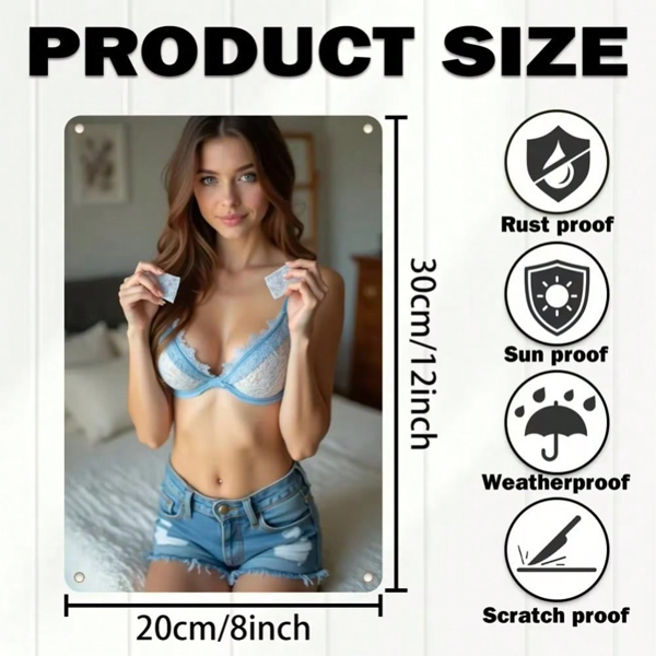 CIFbuy 1件 复古质朴2D平铁墙饰 8x12英寸 越界者将被堆肥 园艺装饰，绿植工具图案 农场风（TikTok, temu 自提物流）-2