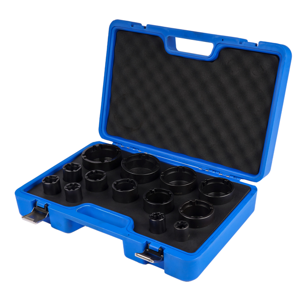 螺母套筒套件 13 Sizes of 4-slot Spindle Nut Sockets 1/2” Drive KM Groove Locknut Hub Removal-6
