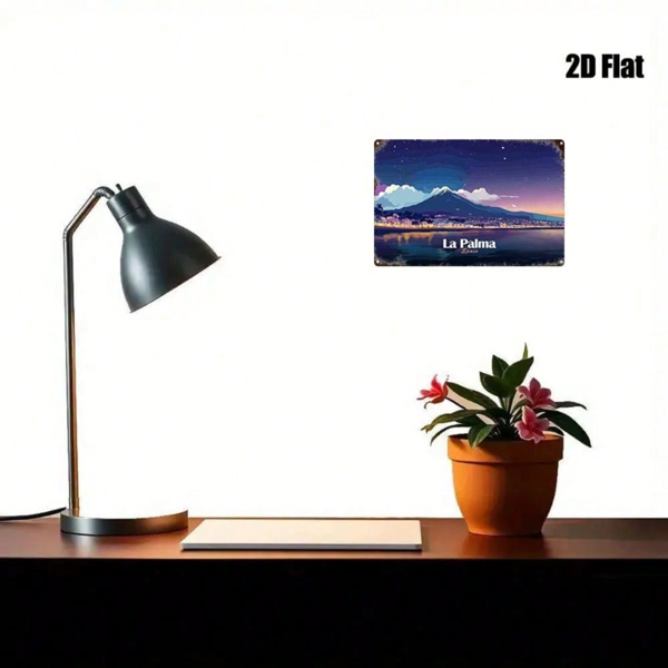 CIFbuy 1件 复古做旧金属招牌 晚上拉帕尔马，西班牙 8x12英寸 2D平面墙面装饰，适用于家庭、酒吧、咖啡馆、车库、餐厅装饰（TikTok, temu 自提物流）-4