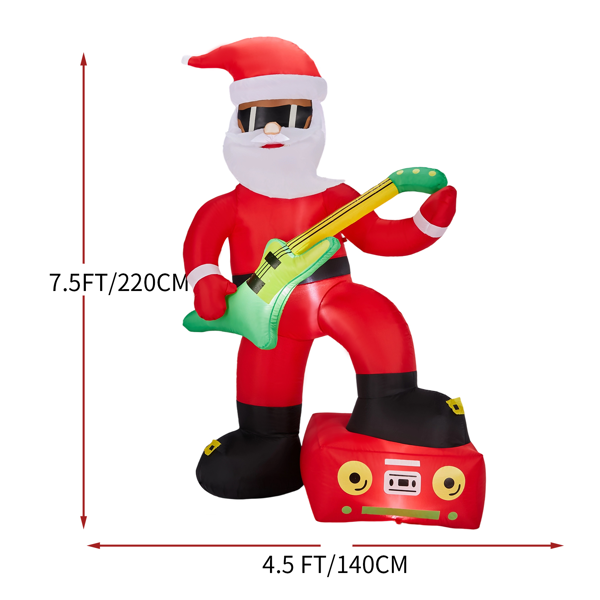 7.5FT 黑人吉他老人 4颗LED  210D涤纶 圣诞充气装饰 12V 12V,1000mA 美规-3