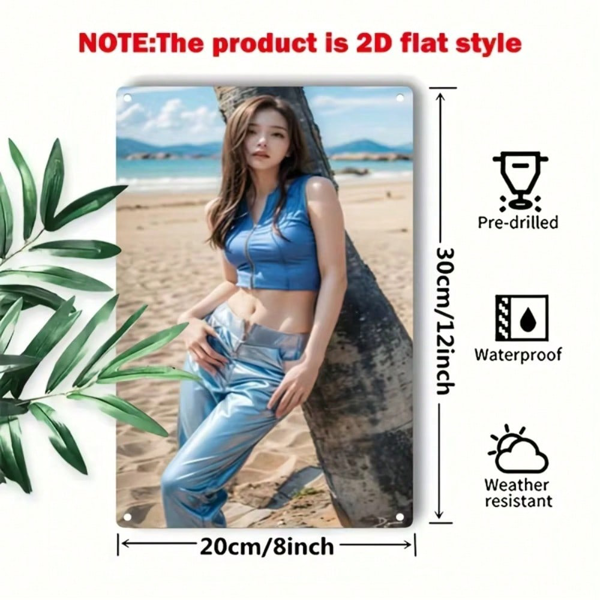 CIFbuy 复古绿色猫头鹰金属标牌，可爱花卉墙面装饰，防水防锈2D平面家居咖啡厅餐厅办公室装饰（TikTok, temu 自提物流）-3