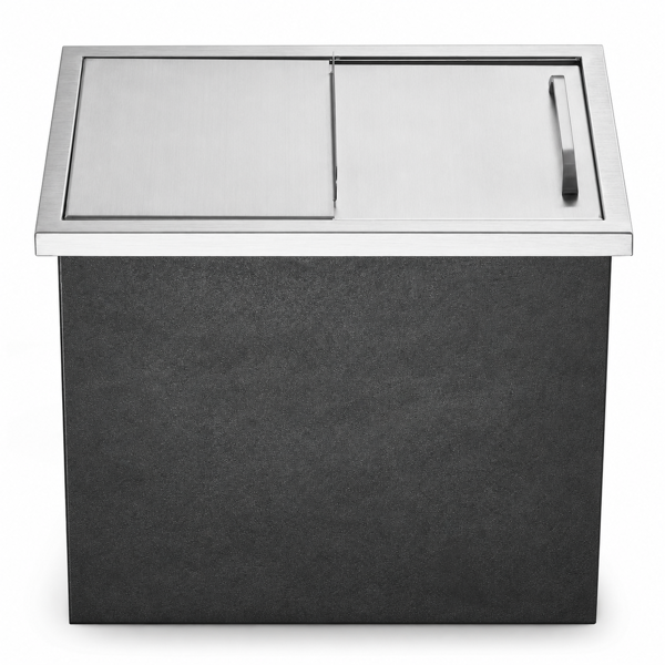 A1-不锈钢嵌入式冰柜 Drop-In Ice Chest, Stainless Steel Ice Storage Box with Sliding Lid and Drain Hose, Ice Bin for Chilled Wine, Beer, Beverage (18 x 12 x 14.5 Inches)-7