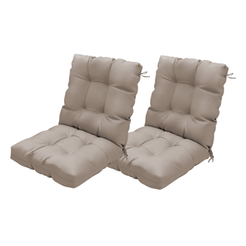 户外高背椅垫2件套，42\\"x21\\"x4 \\"簇绒防水庭院椅垫，用于摇椅和餐椅，带系带的软座垫，防褪色，室内/室外使用