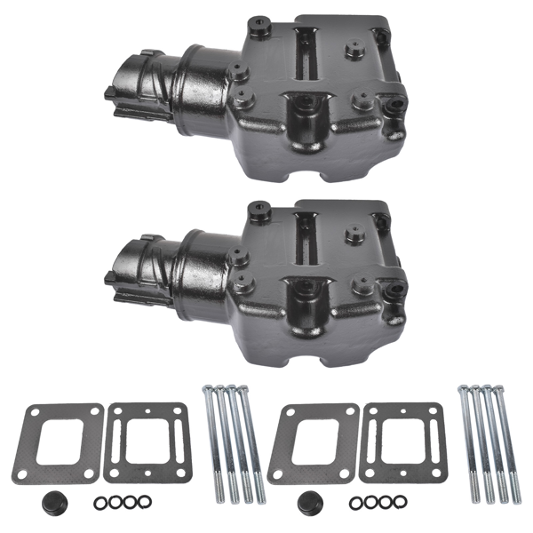 排气歧管 2Pcs Manifold Riser Kit Fit for MerCruiser 1981-2002 Small Big Block V8 V6 18-1976-1-1