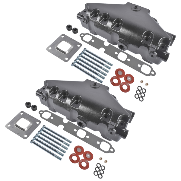 禁售Amazon 排气歧管 2*Exhaust Manifold w/gaskets bolts Replacement for Mercruiser GM 4.3 2002-UP Dry Joint Riser-4