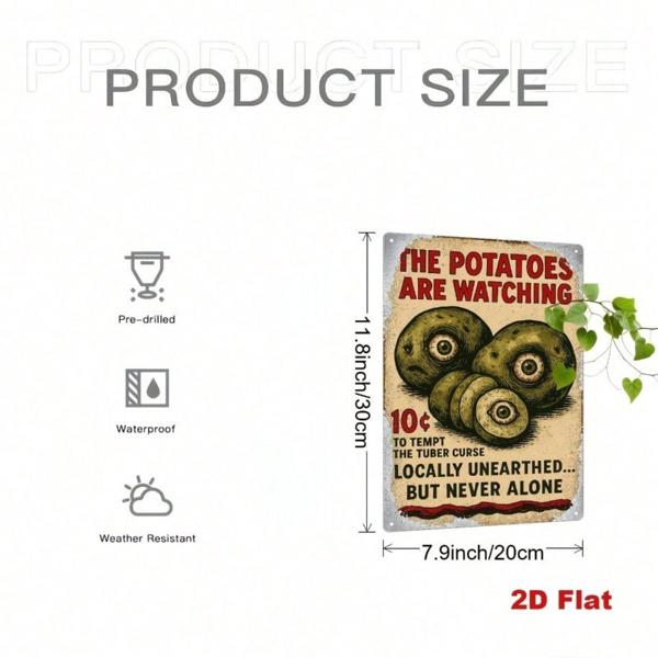 CIFbuy 复古热狗铁皮招牌 8x8 英寸 复古金属墙饰 搞笑快餐设计 厨房 家居 酒吧 咖啡馆装饰 搬家礼物（TikTok, temu 自提物流）-1