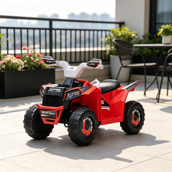 红色6V电动玩具车——前后两用，带耐磨车轮，适合18-36个月大的宝宝