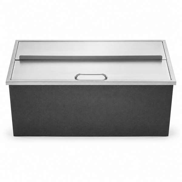 A1-不锈钢嵌入式冰柜 Drop-In Ice Chest, Stainless Steel Ice Storage Box with Sliding Lid and Drain Hose, Ice Bin for Chilled Wine, Beer, Beverage (36 x 18 x 14 Inches)-5