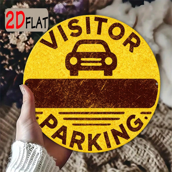 CIFbuy 2D 平面圆形铝制户外标牌 7.87×7.87 英寸，“7” 英寸，访客停车汽车标识墙面挂牌（TikTok, temu 自提物流）-5
