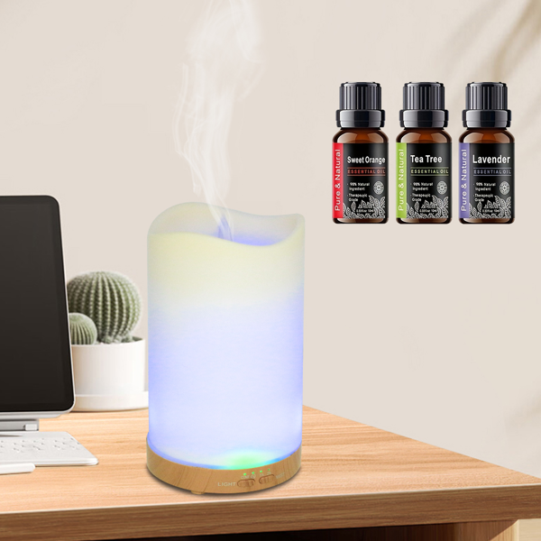 卧室专用香薰扩香机，兼具加湿功能，配备定时功能与 7 色氛围彩灯，内含 3 瓶精油-9