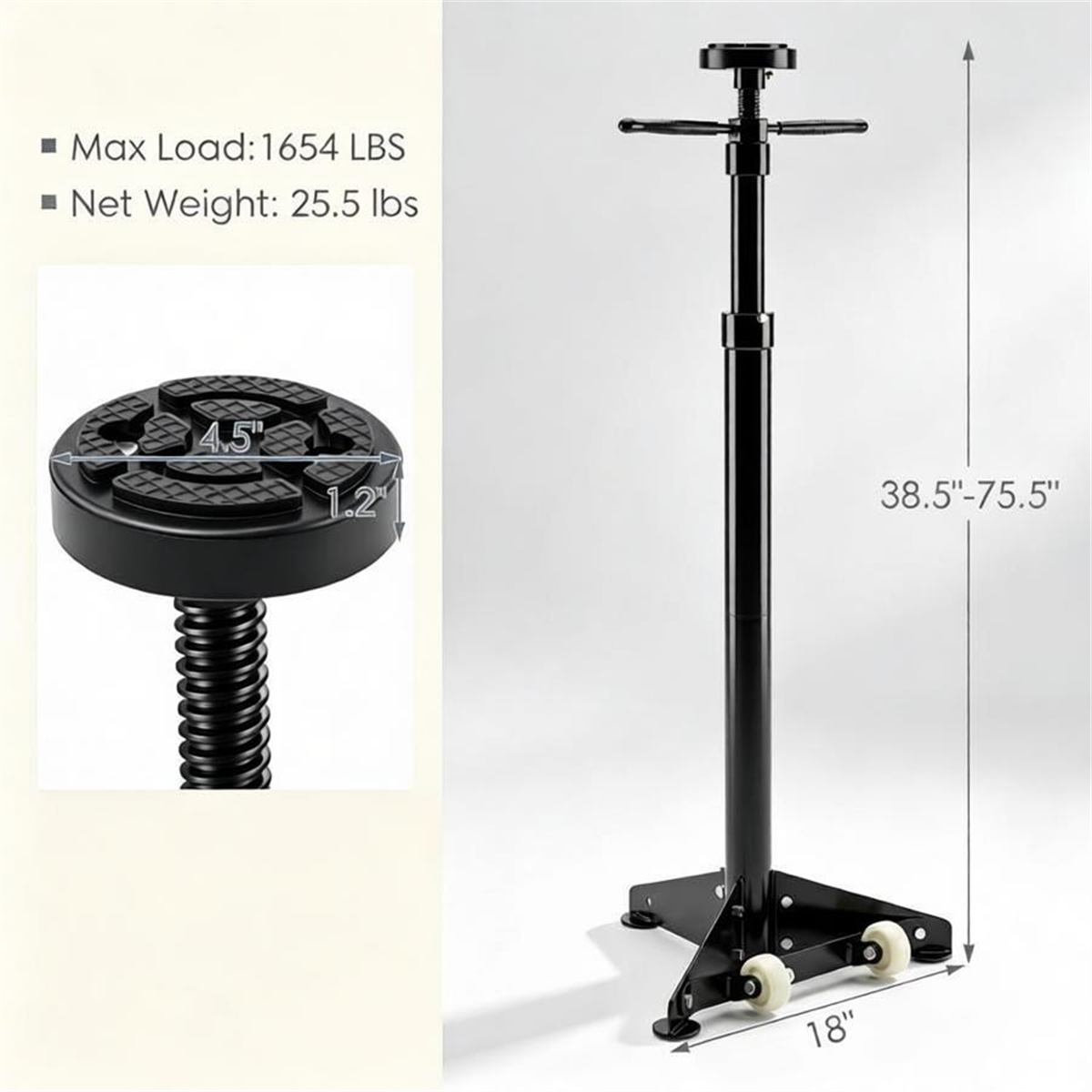 1,654 lb Adjustable Underhoist Support Stand view 3