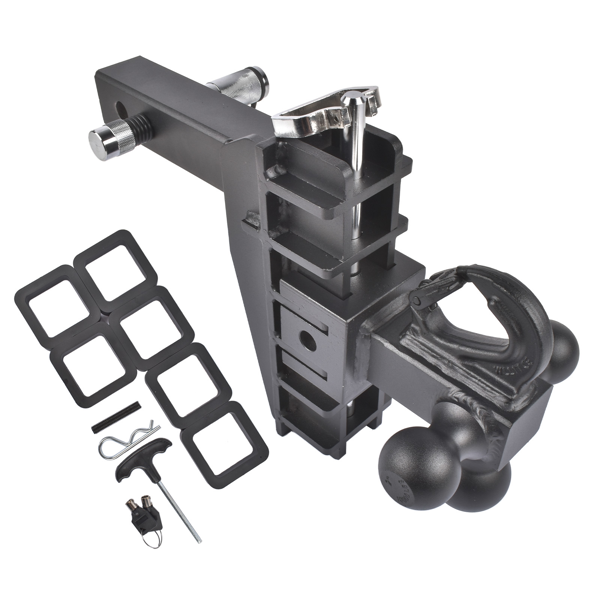 拖车挂接装置 Trailer Hitch 6-inch Drop/Rise with Hook Tri-Ball 1-7/8" 2" 2-5/16" Drop Hitch-6