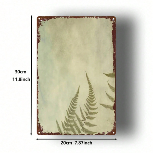 CIFbuy 复古蕨类植物2D平铁金属标牌 8x12英寸 耐用怀旧风格金属铭牌 装饰墙面艺术画，适用于酒吧、卧室 （TikTok, temu 自提物流）-2