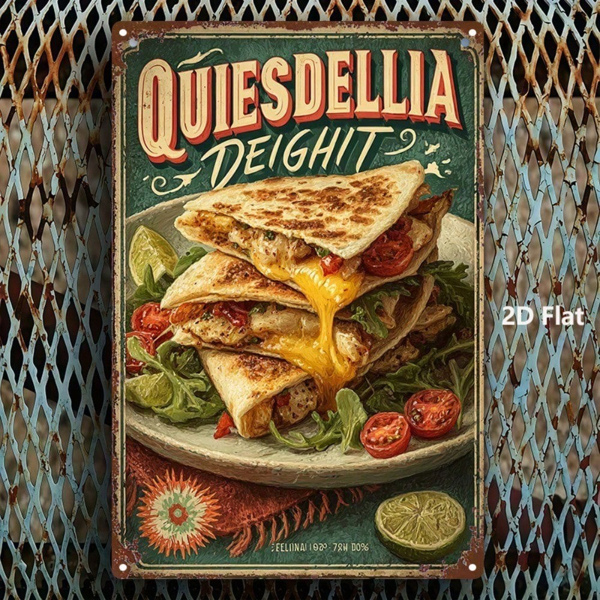 CIFbuy 1个复古做旧墨西哥卷饼金属标牌，8x12英寸趣味美食墙饰，适用于家庭厨房、餐厅、酒吧、车库，复古2D风格（TikTok, temu 自提物流）-3