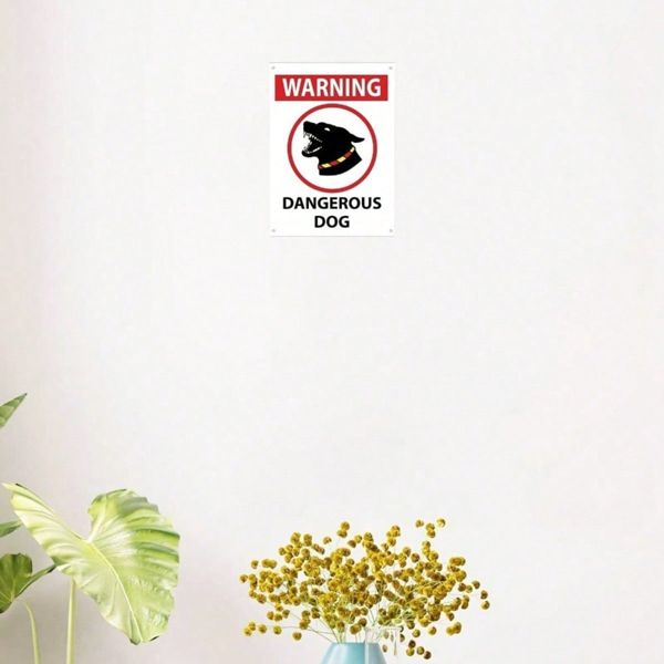 CIFbuy 1件装 谨防恶犬标识 8x12英寸 加厚钢制宠物安全警示牌，耐候防锈 户外庭院装饰品 Wi （TikTok, temu 自提物流）-4