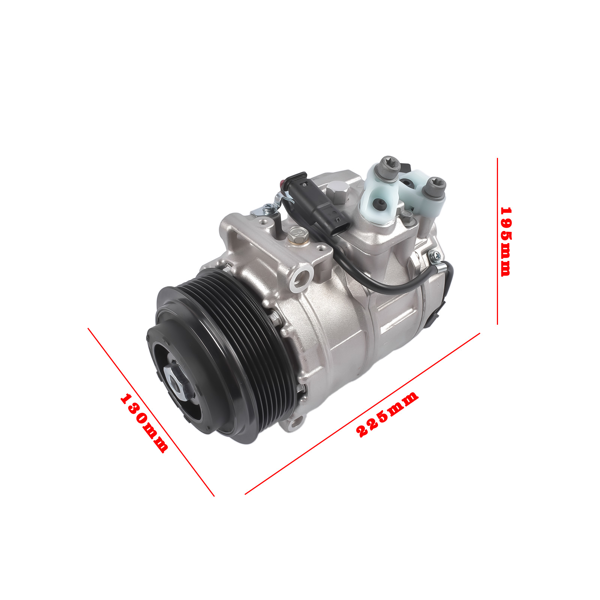 空调压缩机 12V A/C Compressor with 7-Groove Clutch Fits for Mercedes-Benz GLX350 GLX450 3.0L V6 Sport Utility 2015 Silver 1Pc-5