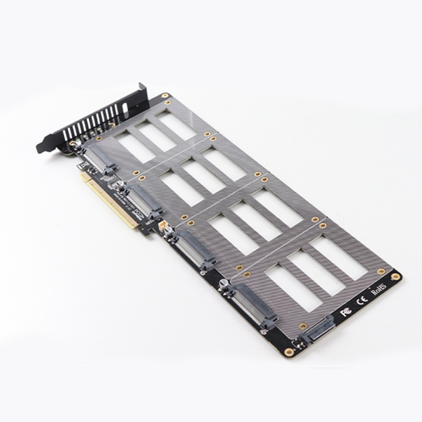 全新 U.2 SSD 转 X16 适配器 4.0 转 4 盘位 U.2 SFF-8639 SSD 延长卡-11