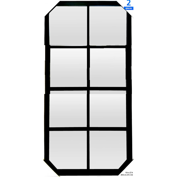 2 个装 16×32 英寸黑色边框大壁挂镜，客厅装饰-3