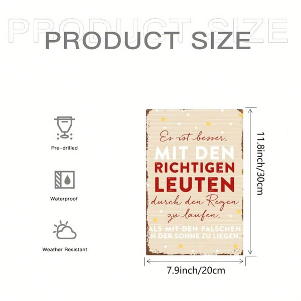 CIFbuy 穆勒照明 复古2D平面金属墙饰，复古可安装铁质牌匾 8x12英寸，耐用艺术装饰，适用于家庭、酒吧、咖啡馆墙面 （TikTok, temu 自提物流）-2