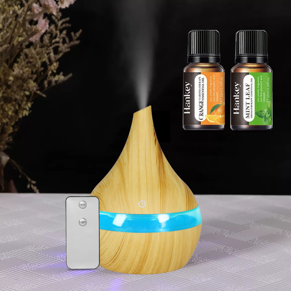300 毫升 USB 香薰加湿器，静音小型精油香薰机，配备 7 色夜灯与遥控器，适用于居家、办公室、卧室-5