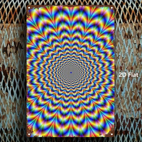 CIFbuy 别再过度思考复古金属标牌，8x12英寸 1个 复古2D平面铁板墙饰，做旧大脑示意图 趣味心理学艺术（TikTok, temu 自提物流）-3