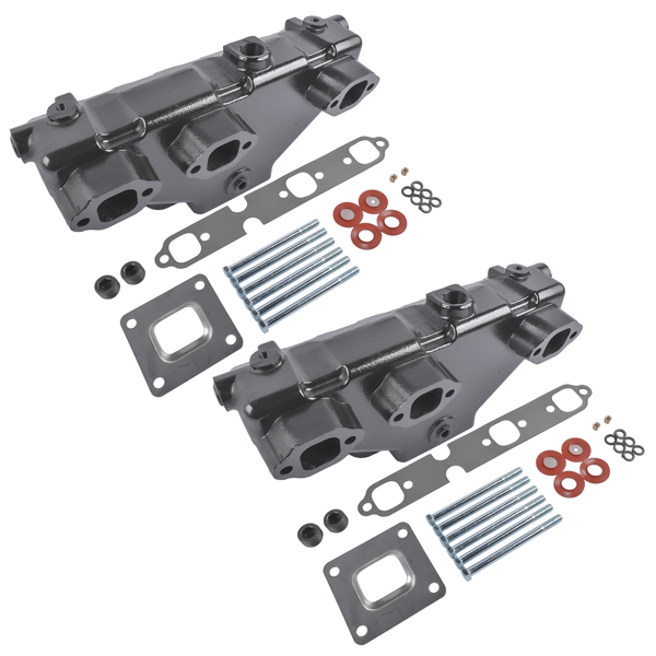 禁售Amazon 排气歧管 2*Exhaust Manifold w/gaskets bolts Replacement for Mercruiser GM 4.3 2002-UP Dry Joint Riser-2