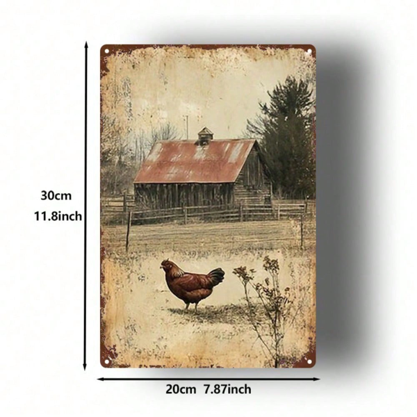 CIFbuy 复古金属标牌 乡村风格农舍墙面装饰 8x12英寸 悬挂装饰 2D平面铁艺画 家居装饰（TikTok, temu 自提物流）-3