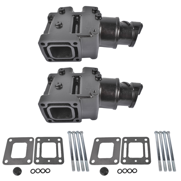 排气歧管 2Pcs Manifold Riser Kit Fit for MerCruiser 1981-2002 Small Big Block V8 V6 18-1976-1-2