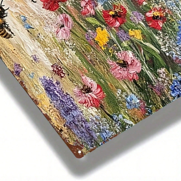 CIFbuy 复古生命之树金属墙饰，绿松石蓝金色心形2D平面金属标牌，8x12英寸防水预钻孔家居装饰（TikTok, temu 自提物流）-5