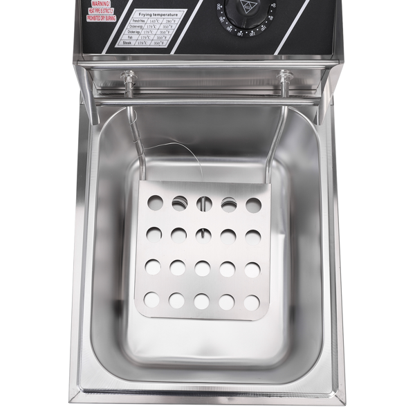 英规 IEF-81 220.00V 2500W 11.4QT/10.8L 电炸锅 银色 不锈钢 单缸-15