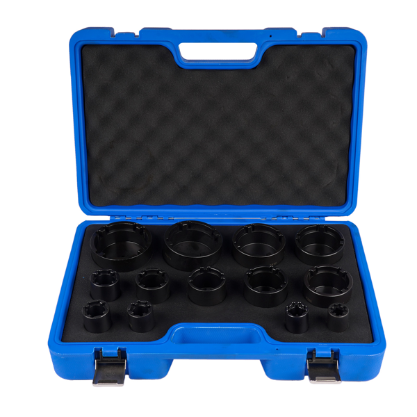 螺母套筒套件 13 Sizes of 4-slot Spindle Nut Sockets 1/2” Drive KM Groove Locknut Hub Removal-4