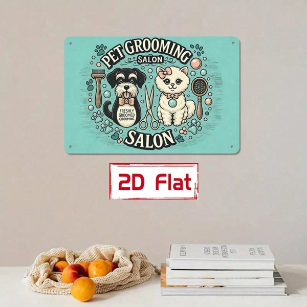 CIFbuy 复古 | 五只麻雀栖息于枝头金属铁皮招牌，8x12英寸，1件装，2D平面经典墙面装饰板，防水防锈（TikTok, temu 自提物流）-6