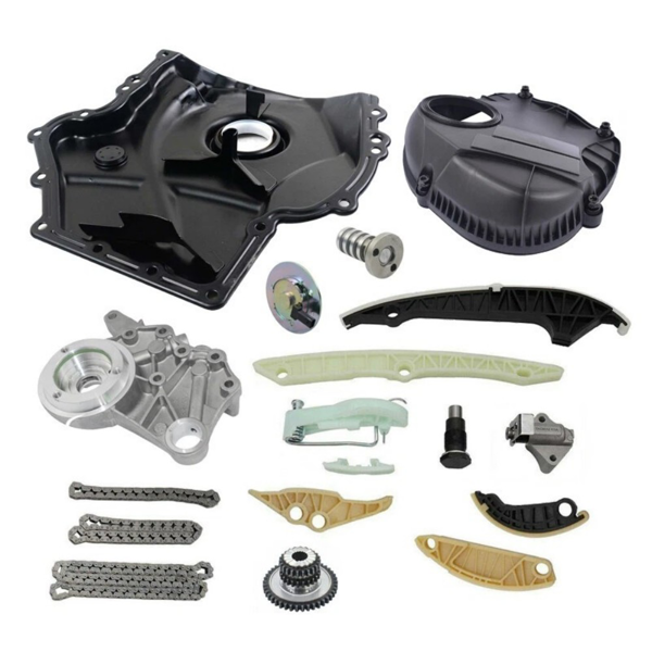 正时链条套装 Timing Chain Cover Solenoid Magnet Kit Replacement for VW Audi Jetta GLI GTI A4 2.0 T 09-15-3