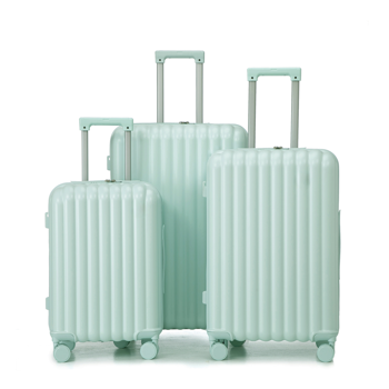 20"/24"/28" 3件套 ABS材质万向轮行李箱，可登机，带杯架、USB接口和手机支架（薄荷绿）