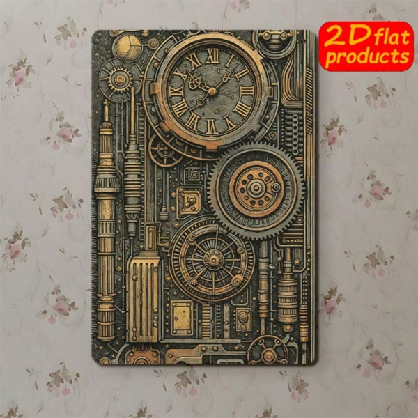 CIFbuy 1个狂欢节小丑金属铁皮招牌，8x8英寸圆形，2D平面铁质墙饰，带有彩色星星与树叶图案，乡村风格农舍风（TikTok, temu 自提物流）-7