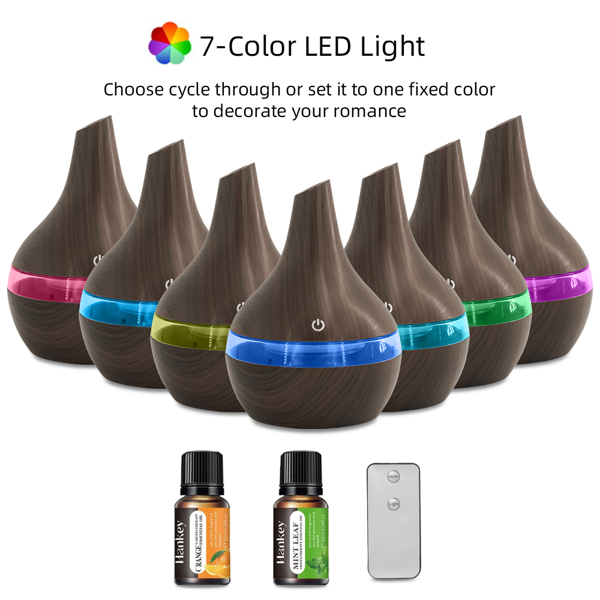 300ml 超静音香薰加湿器，7 色 LED 氛围灯，自动断电保护，打造居家、办公室、卧室舒缓环境-2
