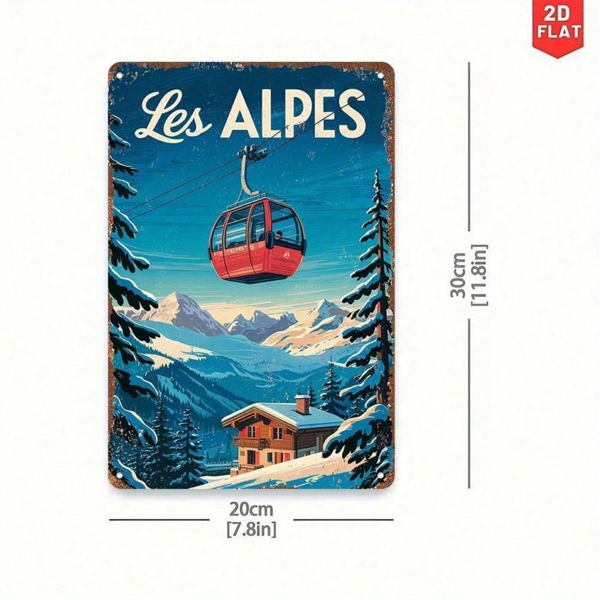 CIFbuy 复古 | 复古杯形金属标牌 1个 2D 平面锡艺海报 8x12英寸 复古防水防锈悬挂式装饰牌，适用于浴室（TikTok, temu 自提物流）-8