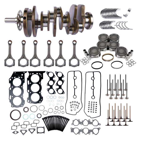 曲轴活塞套装 Engine Rebuild Kit Crankshaft Pistons Rods Replacement for Toyota 4Runner FJ Cruiser 4.0L-1