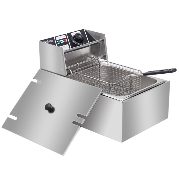 英规 IEF-81 220.00V 2500W 11.4QT/10.8L 电炸锅 银色 不锈钢 单缸-10