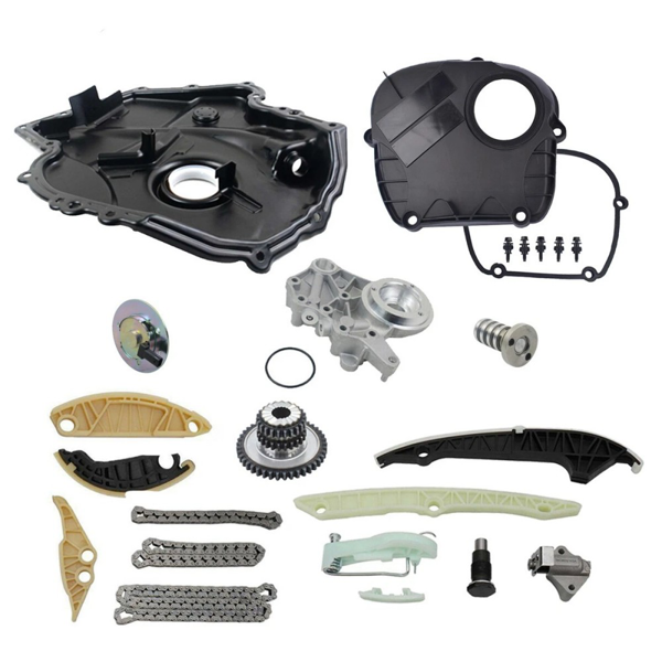 正时链条套装 Timing Chain Cover Solenoid Magnet Kit Replacement for VW Audi Jetta GLI GTI A4 2.0 T 09-15-2