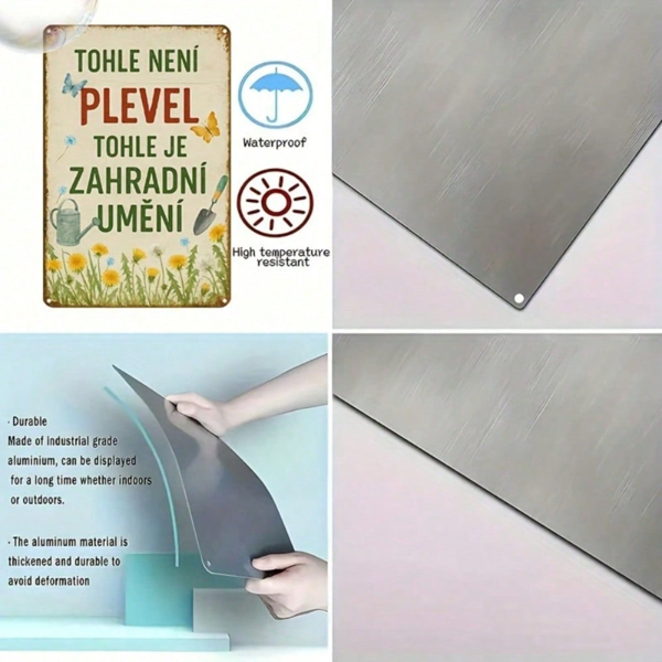 CIFbuy 复古捷克标语金属墙饰 幽默园艺名言 花卉图案 坚固耐用铝制 复古家居咖啡馆酒吧装饰（TikTok, temu 自提物流）-6