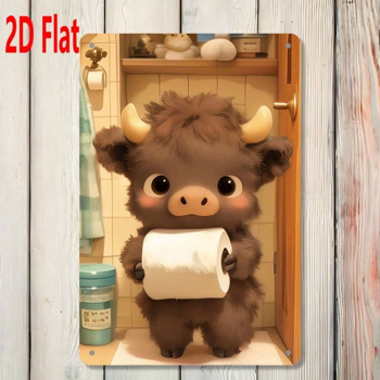 CIFbuy 有趣 | 圆形铁质金属标牌，当心狗狗！这只猫也挺可疑的 8X8英寸 2D 平面印刷装饰标牌 1个，防水（TikTok, temu 自提物流）