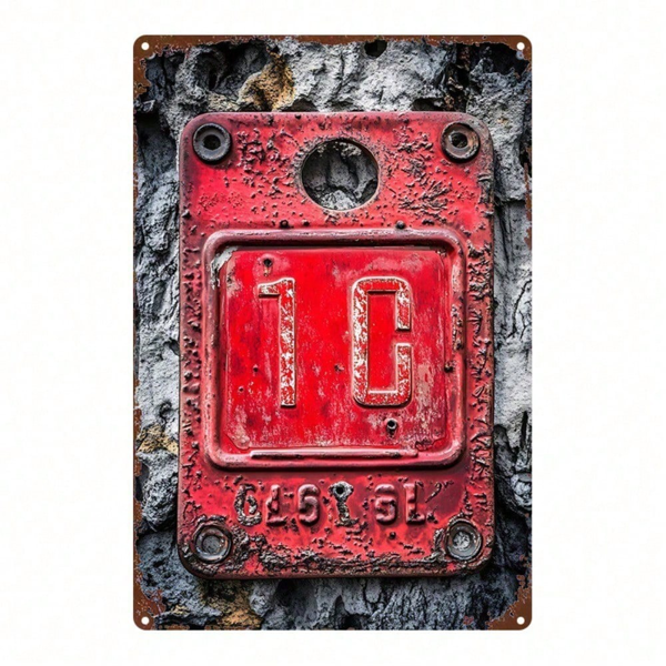 CIFbuy 复古红色金属标牌10号，做旧风格金属牌匾8x12英寸，励志墙饰，适用于家庭、办公室、健身房、卧室，2D（TikTok, temu 自提物流）-1