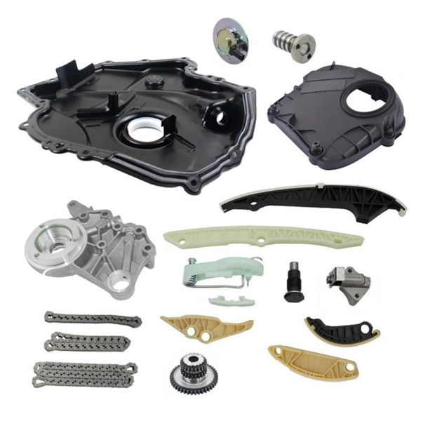 正时链条套装 Timing Chain Cover Solenoid Magnet Kit Replacement for VW Audi Jetta GLI GTI A4 2.0 T 09-15-6