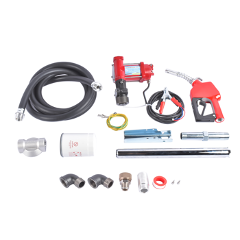 抽油泵 15GPM High Flow 12V Red Fuel Transfer Pump w/ Filters ＆ Hose Fit for Gasoline Diesel
