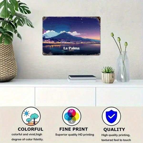 CIFbuy 1件 复古做旧金属招牌 晚上拉帕尔马，西班牙 8x12英寸 2D平面墙面装饰，适用于家庭、酒吧、咖啡馆、车库、餐厅装饰（TikTok, temu 自提物流）-5